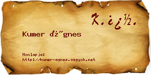 Kumer Ágnes névjegykártya