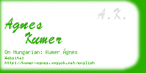 agnes kumer business card